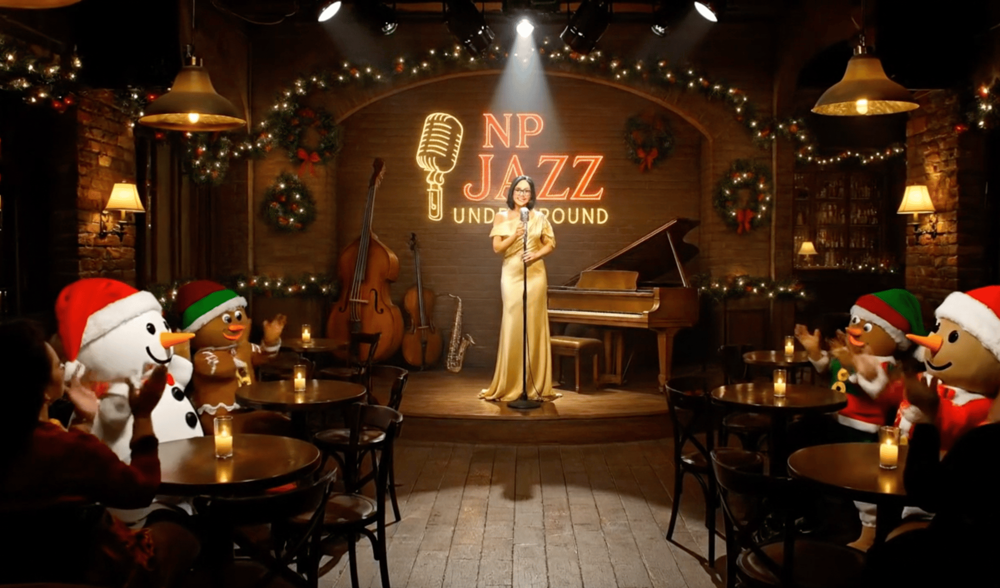 Nolie on stage wide angle shot