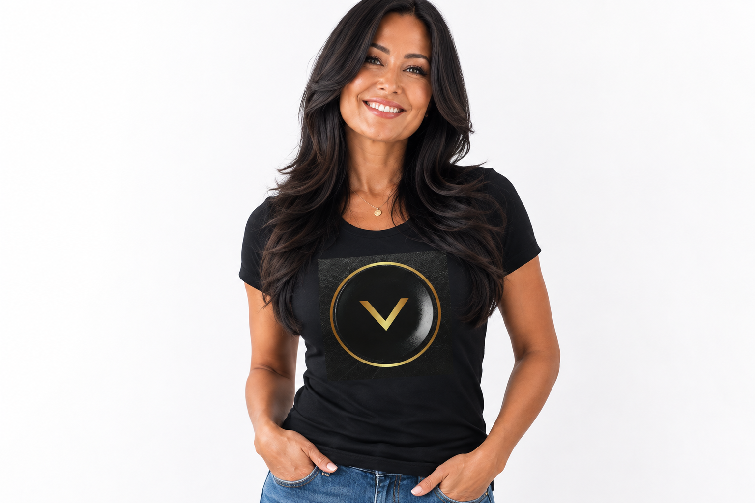 V logo T shirt