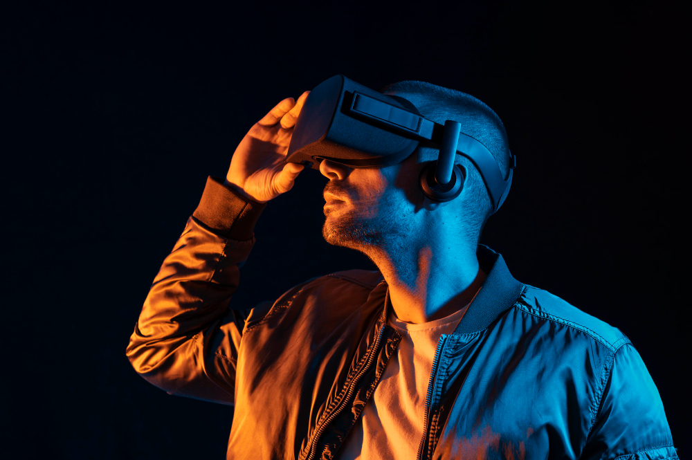 Man with VR glasses